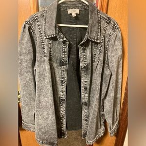 Women’s Logo acid washed denim jacket